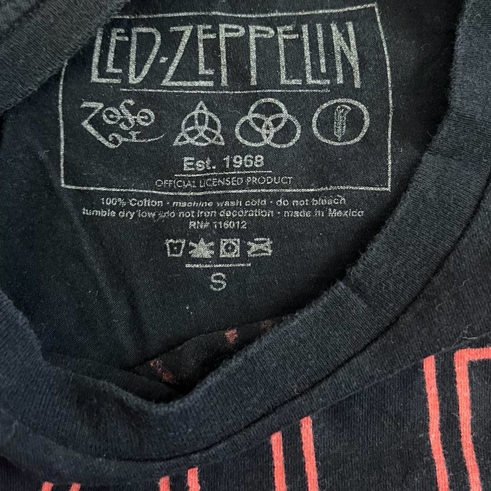 Led Zeppelin Black Tour Graphic Tee - Pink Print - Picture 2 of 5
